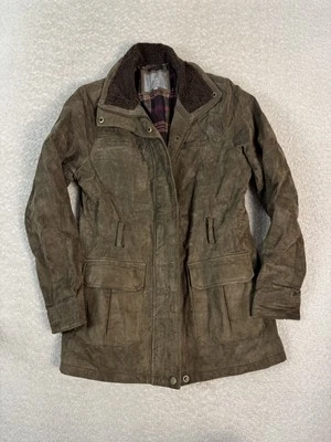 Lakeland кожаная куртка женщин 12 коричневый шерпа воротник клетку с подкладкой пальто для улицы - Изображение 1 из 4