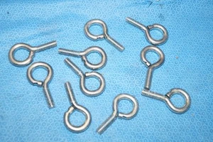 LOT Of 10 UNWELDED EYE BOLT 5/16" - 18 X 1" OVERALL LENGTH IS 2-1/8" - Picture 1 of 11