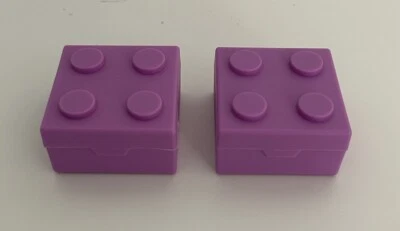 Lot Of 2 Mini LEGO Design Containers Storage Box Stackable Miniature Pair Toy - Image 1 of 4