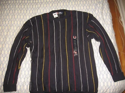 CHAPS Designer Men's L Large Blue Striped Sweater NEW with TAGS - Image 1 of 2