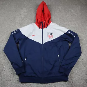 Chaqueta Nike Para Hombre Mediana Roja Blanca Azul Cortavientos Abrigo Cortavientos EE. UU. Olímpico - Imagen 1 de 11
