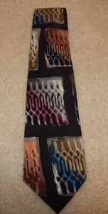 ROBERT DASKAL ~ HAND PAINTED HANDPAINTED ART TIE Multicolor 57" LONG 4" Wide Men - Picture 1 of 11