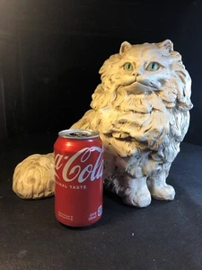 Vintage Mid-Century moderne Kreidewaren elegante persische Katzenfigur Skulptur, 10" - Bild 1 von 24