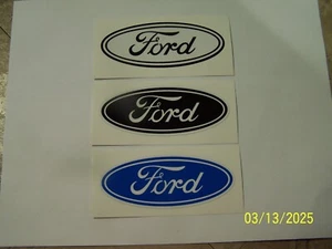 Ford Oval Scripted Decals In Blue - White - Black 2 Sizes - Picture 1 of 1