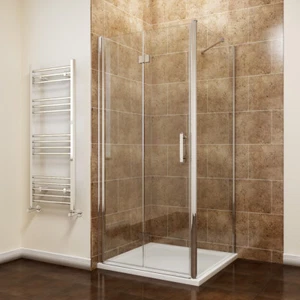 Frameless Bi Fold Shower Door Enclosure And Tray 6mm Safety Glass Cubicle Screen - Picture 1 of 22