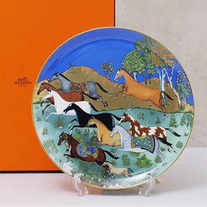 HERMES Cheval d Orient Round Cake Tray Plate 32cm 009822 - Picture 1 of 7