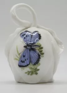 Royal Worcester Butterflies Bell 9cm Fine Bone China Made In England 1982 NO BOX - Picture 1 of 13