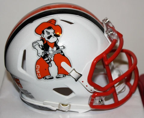2017 Oklahoma State Cowboys Custom Riddell Mini Helmet vs Tulsa Cover
