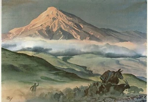 John Pike Watercolor Print - "Beautiful Mt. Demavend in Iran" - Picture 1 of 1