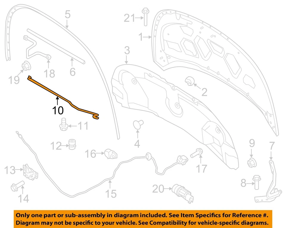 Varilla de hélice de soporte para capó Ford OEM 11-16 Explorer BB5Z16826A Foto 1 de 1