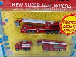 NEW SEALED N SCALE 3 MICRO ACTION MACHINES SIZE FIRE ENGINES PUMPER LADDER TRUCK - Picture 1 of 13