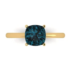 2,0 ct Kissenschliff Topas Edelstein Solitär Ring Gelbgold, Jubiläumsgeschenk - Bild 1 von 15