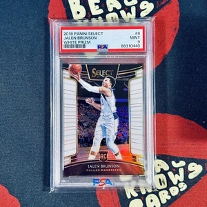JALEN BRUNSON 2018-19 Panini Select White Prizm /149 RC Knicks Rookie PSA 9 - Picture 1 of 2