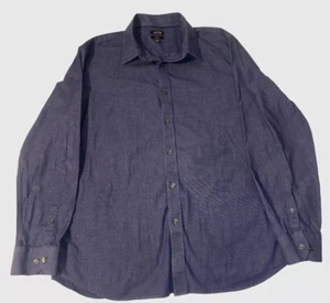 Men's Apt. 9 Navy Blue Regular-Fit Solid No-Iron Button-Down Shirt Size XL - Picture 1 of 8