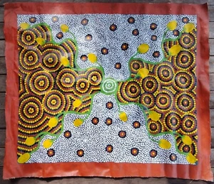 ORIGINAL ABORIGINAL PAINTING BUSH TOMATO DREAMING ANNE NAPANGARDI DICKENSON N.T. - Picture 1 of 6