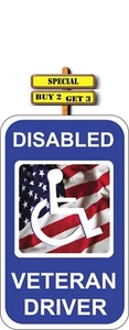 Handicap Wheelchair Disabled Veteran Driver Flag Sticker Buy 2 Get 3 P979 - Picture 1 of 1
