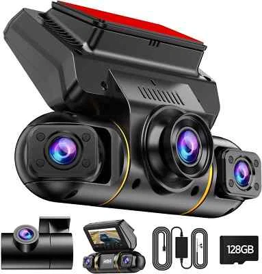 🔥4 Kanal 1080P Dash Cam 360°Panorama Auto DVR Nachtsicht Auto Kamera 128G Karte