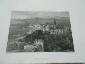 Gravure 19ème - Malaga espagne spain - Foto 1 di 1