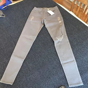 So American Heritage Juniors Jegging Low Rise Gray Distressed. Size 3, 26x28 4”O - Picture 1 of 8