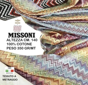 Fabric MISSONI zig-zag by the meter height 140 cm, upholstery furnishing - Picture 1 of 14