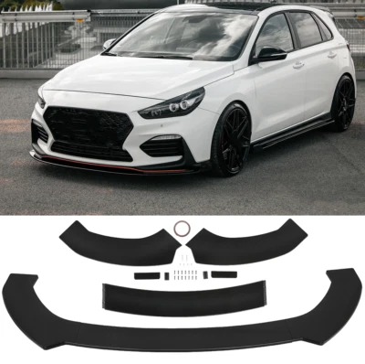 Kit de carrocería divisor alerón labial parachoques delantero negro brillante para Hyundai Elantra GT Foto 1 de 4