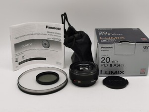 Excellent!! Panasonic LUMIX G 20mm f/1.7 II ASPH. H-H020A Black w/ Box