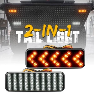 2x 6" Amber/White LED Truck Trailer Stop Tail Lights Flowing Turn Signal DRL - Picture 1 of 12