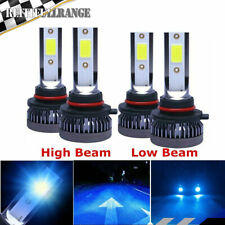 4× LED Headlight Bulbs 9005 9006 8000K Ice Blue Combo COB High/Low Beam Bulbs