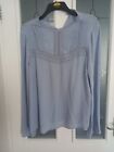 LADIES SIZE 10 BLUE BLOUS3 MARKS AND SPENCER