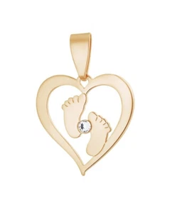 Il Ciondolo È Nuovo. Argento 925 Placcato Oro 585. "Cuore" Senza Catena. - Foto 1 di 4