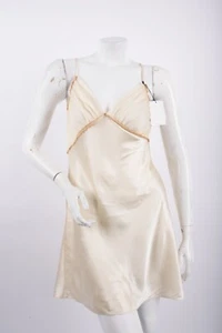Zara Womens Mulberry Silk Blend Mini Dress Lingerie L Oyster White 1067/448 NWT - Picture 1 of 6