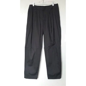 Alexander Wang Black Cotton Front Pleats High Rise Pants Size 8 - Picture 1 of 11