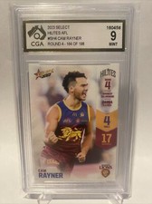 Cam Rayner CGA Graded 9 - 2023 AFL Hilites Card Limited #164/198 Brisbane Lions