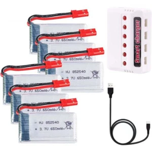 6pcs 3.7V 650mAh Lipo Battery JST Connector with USB Charger for RC Quadcopter - Picture 1 of 7