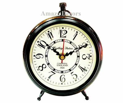 Huntleigh Station Antique Brass Maritime Table Clock Nautical Office Desk Decor - Image 1 of 4