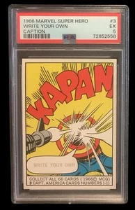 1966 donruss marvel heroes #3 captain america rc; write rookie PSA 5 (iAPPEAL) - Picture 1 of 2