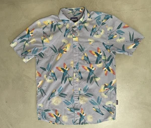 Patagonia Tropical Bird AOP Organic Cotton Shirt Blau Multi Kurzarm Gr. S - Bild 1 von 7