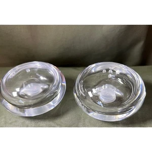 Unique Baccarat France CAILLOUX Crystal Salt Pepper Round Disc - Picture 1 of 6