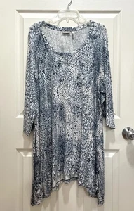 LOGO By Lori Goldstein Tunic Top Womens 3X Asymmetric Hem Pockets - Picture 1 of 5