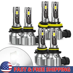 AUXITO Combo 9005+9006+H11 LED Fog Headlight Light Hi-Lo Beam Bulb White 2/4/6X - Picture 1 of 11