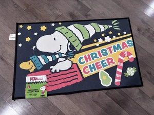 Peanuts Snoopy & Woodstock Weihnachten Cheer Akzent Teppich 20x32 Maschinenwäsche - Bild 1 von 3