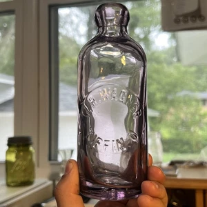 Antiker SCA Amethyst C.H. Wagner Juwel! Tiffin Ohio Hutchinson Sodaflasche X Selten! - Bild 1 von 7