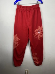 Indiana University Hoosiers Jerzees Athletic Sweatpants Mens Small Red Tie Dye - Picture 1 of 12