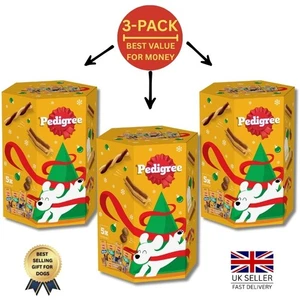 Pedigree Christmas Dog Gift Box 575g (Single/3Pk) Festive Treats & Dental Chews - Picture 1 of 3
