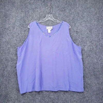 Camiseta sin mangas Diane Gilman para mujer 3X Plus púrpura lila cuello en V lentejuelas abertura Foto 1 de 4