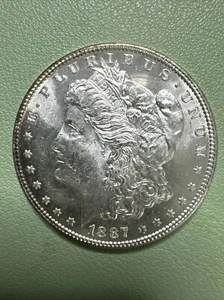 1887 BU GEM MORGAN SILVER DOLLAR UNC MS+++ U.S. Philadelphia MINT COIN - Picture 1 of 10
