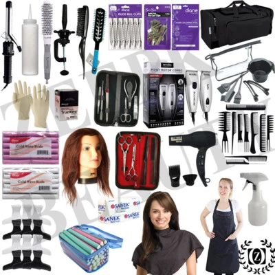 LIBERTY SUPPLY Cosmetology School Kit - Beginners Hair Beauty School Board Exam w/ Travel Bag