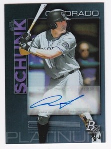 2020 Bowman Platinum Aaron Schunk Colorado Rockies Autograph Auto Card