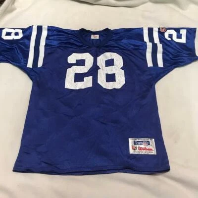 Vtg Marshall Faulk #28 Indianapolis Colts Wilson Jersey Youth Size XL Made in US - Image 1 of 4
