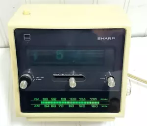 Vtg SHARP Alarm Clock FX-40CU AM/FM Radio Time Day Green Backlight Rotate Flip - Picture 1 of 23